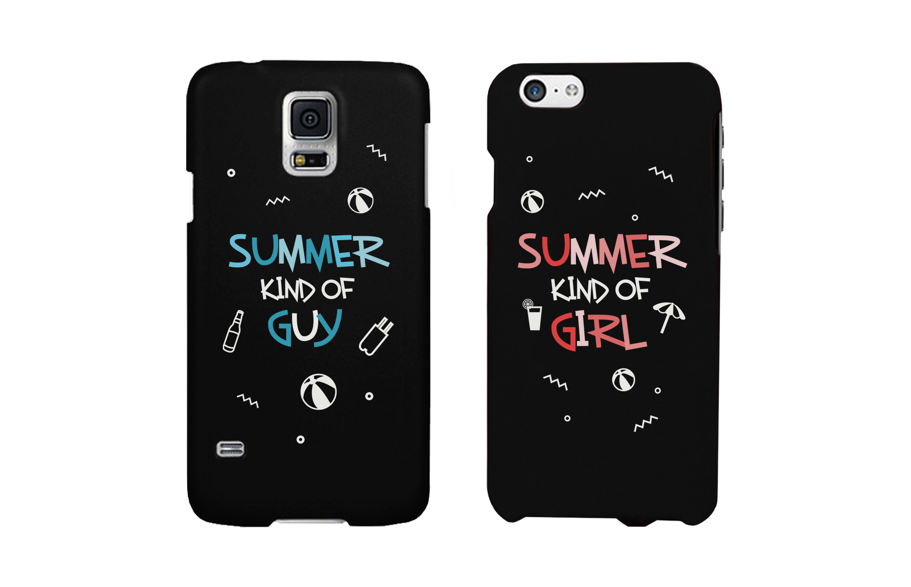 Summer Kind of Guy and Girl Black Matching Couple Phone Cases - 365INLOVE
