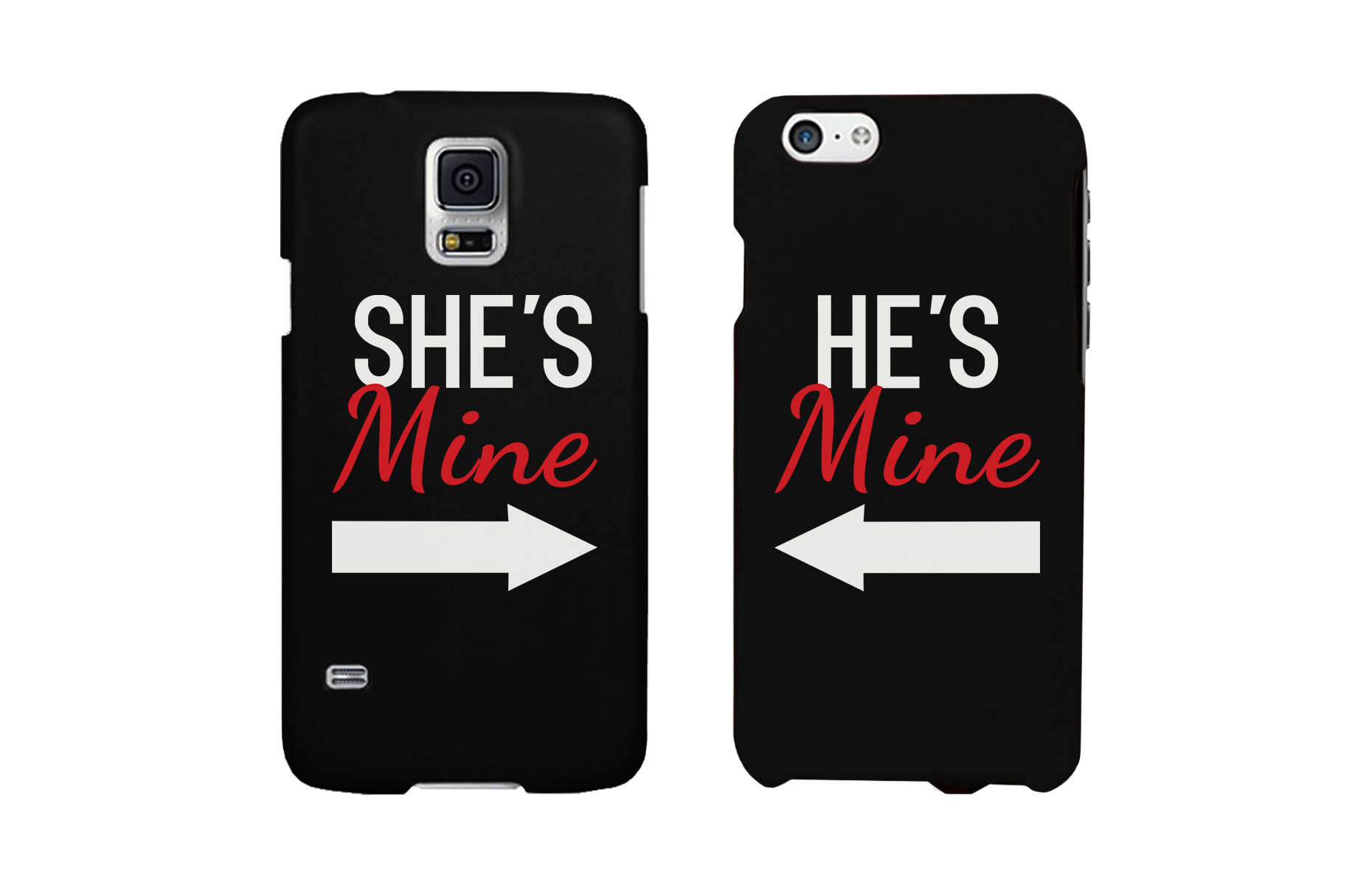 She's Mine and He's Mine Black Matching Couple Phone Cases Valentine's Day - 365INLOVE