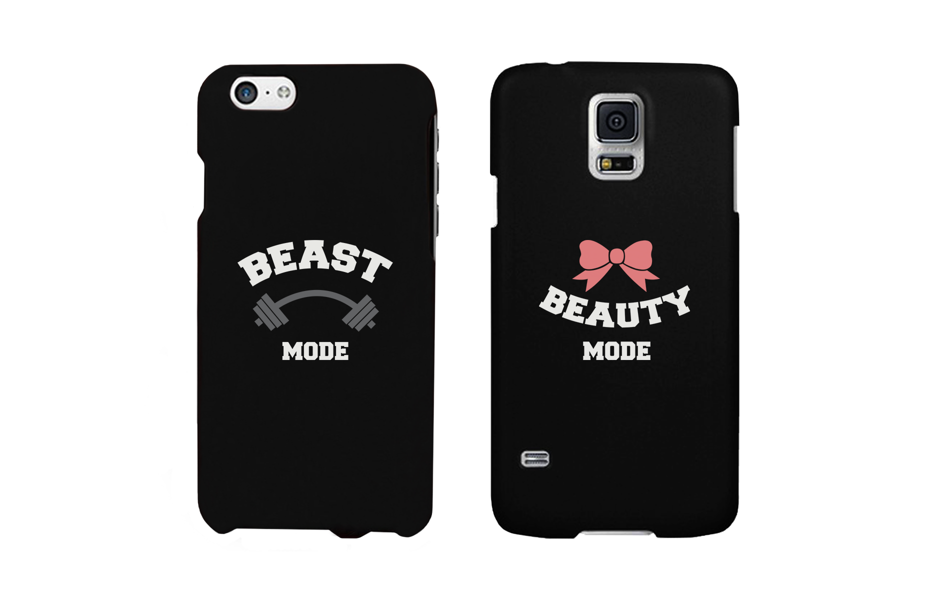 Beast Mode and Beauty Mode Black Matching Couple Phone Cases - 365INLOVE