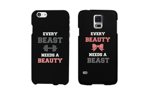 Every Beauty and Beast Black Matching Couple Phone Cases Gift cofr Couples - 365INLOVE