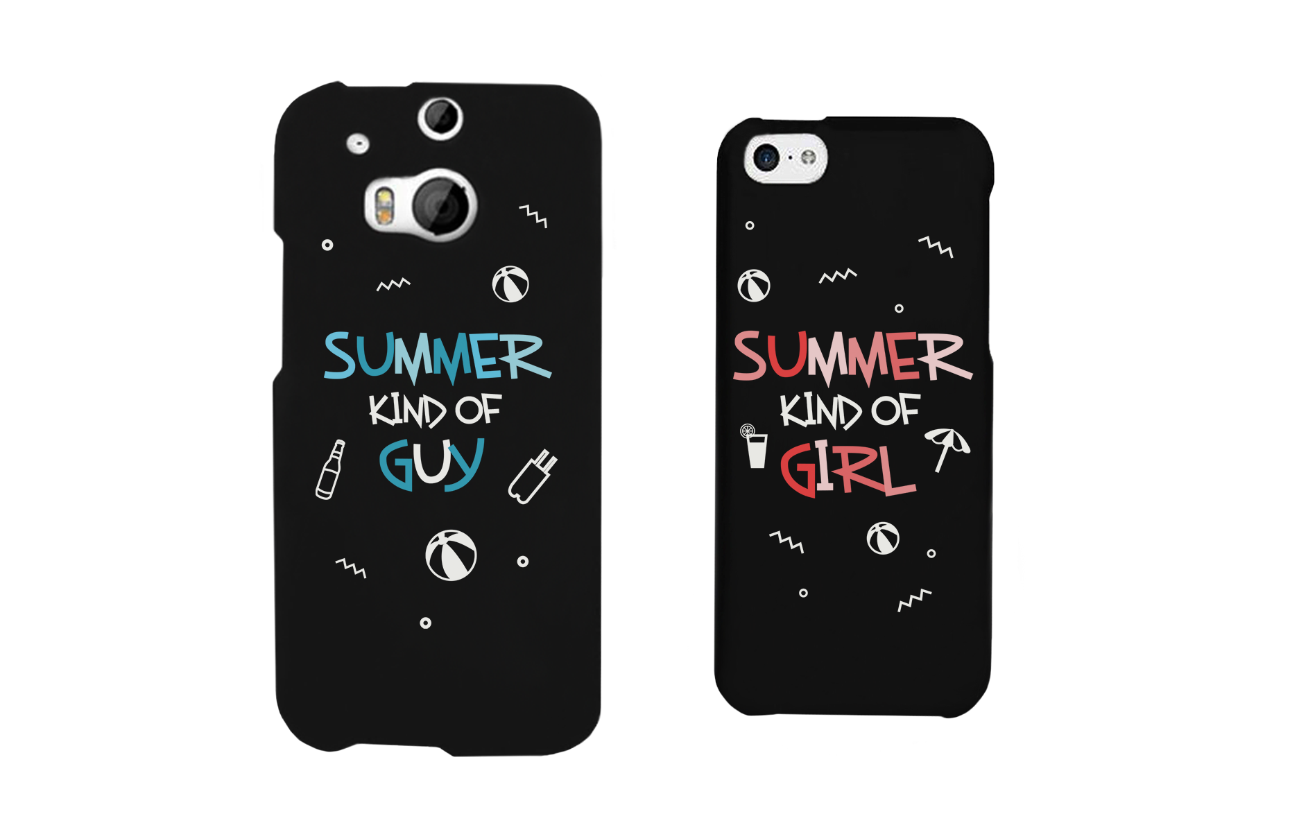 Summer Kind of Guy and Girl Black Matching Couple Phone Cases - 365INLOVE