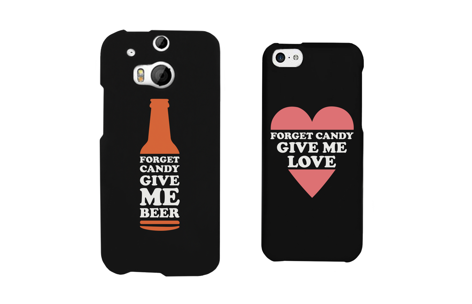 Forget Candy Give Me Beer and Love Couple Phone Cases Halloween Gifts - 365INLOVE