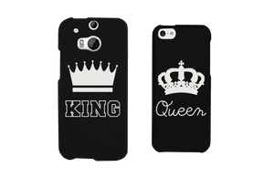 King and Queen Crown Matching Couple Phone Cases Gift for Couples - 365INLOVE