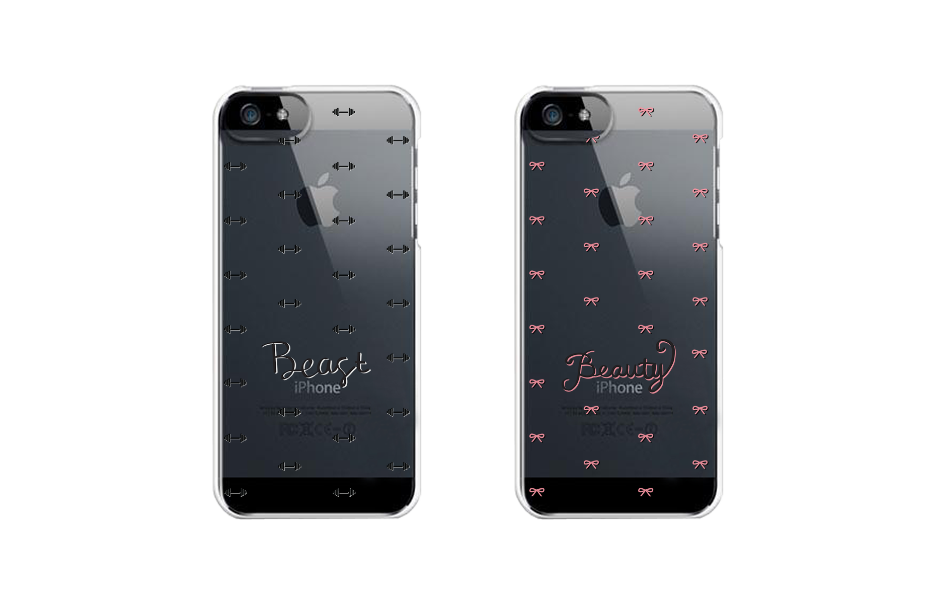 Beauty and Beast Clear Matching Couple Phone Cases Gift for Couples - 365INLOVE