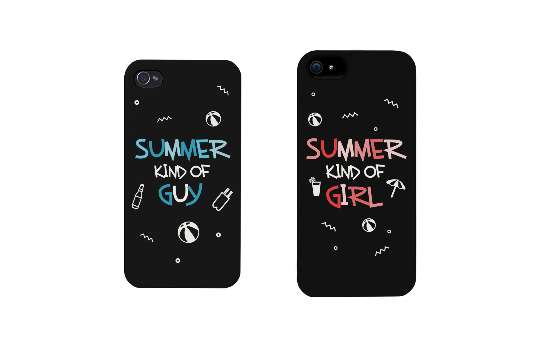 Summer Kind of Guy and Girl Black Matching Couple Phone Cases - 365INLOVE