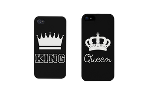 King and Queen Crown Matching Couple Phone Cases Gift for Couples - 365INLOVE