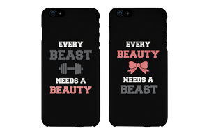 Every Beauty and Beast Black Matching Couple Phone Cases Gift cofr Couples - 365INLOVE