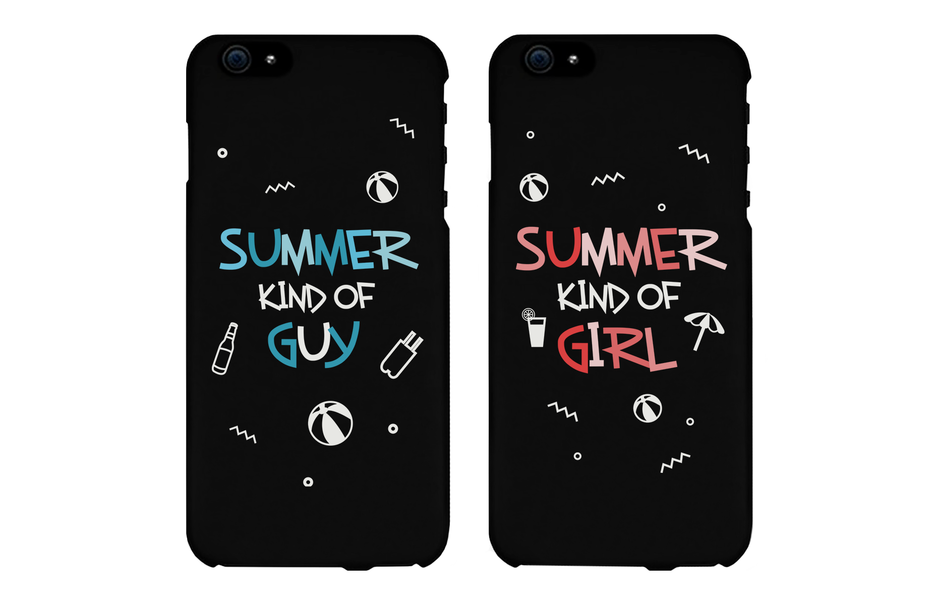summer theme couple phone cases