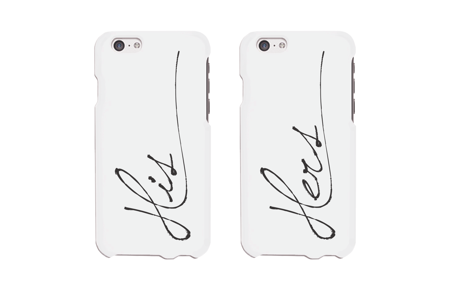 His and Hers Cursive White Matching Couple Phone Cases Wedding Gift - 365INLOVE