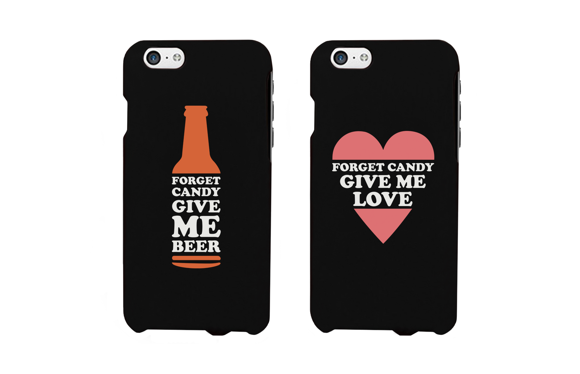Forget Candy Give Me Beer and Love Couple Phone Cases Halloween Gifts - 365INLOVE