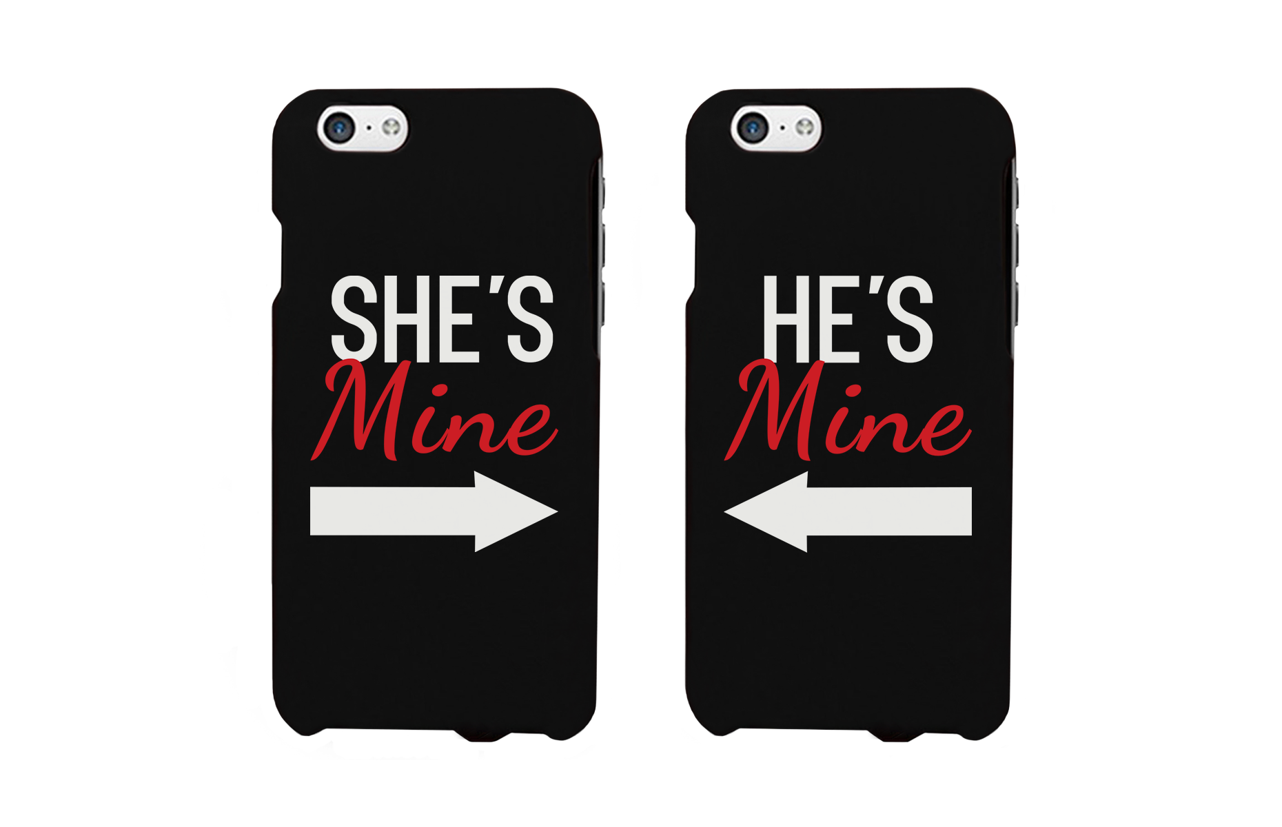 She's Mine and He's Mine Black Matching Couple Phone Cases Valentine's Day - 365INLOVE