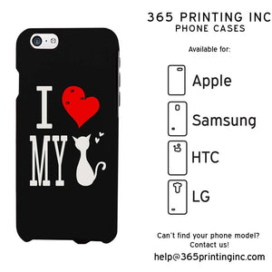I Love My Cat Black Funny Phone Case Cute Graphic Design Phone Cover - 365INLOVE