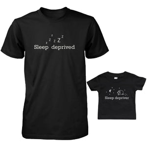 Daddy and Baby Matching T-Shirt Set - Sleep Deprived & Depriver Infant Tee - 365INLOVE