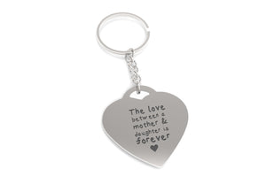 Love Between Mother n Daughter Forever Heart Shaped Key Chain Gift for Mom - 365INLOVE