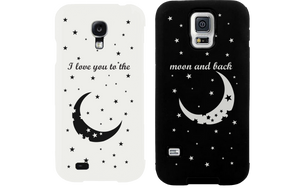 I Love You to the Moon and Back Matching Couple Black & White Phonecases (Set) - 365INLOVE