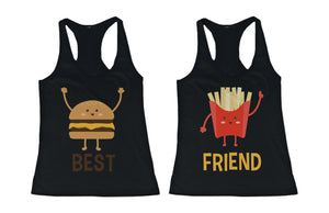 Burger and Fries BFF Tank Tops Best Friend Matching Tanks Sleeveless Shirts - 365INLOVE