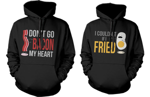 funny bacon and egg hoodie for couples