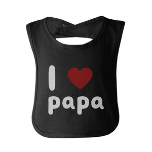 I Love Papa Cute baby Bibs Funny Infant Snap On Bib Great Baby Shower Gift - 365INLOVE