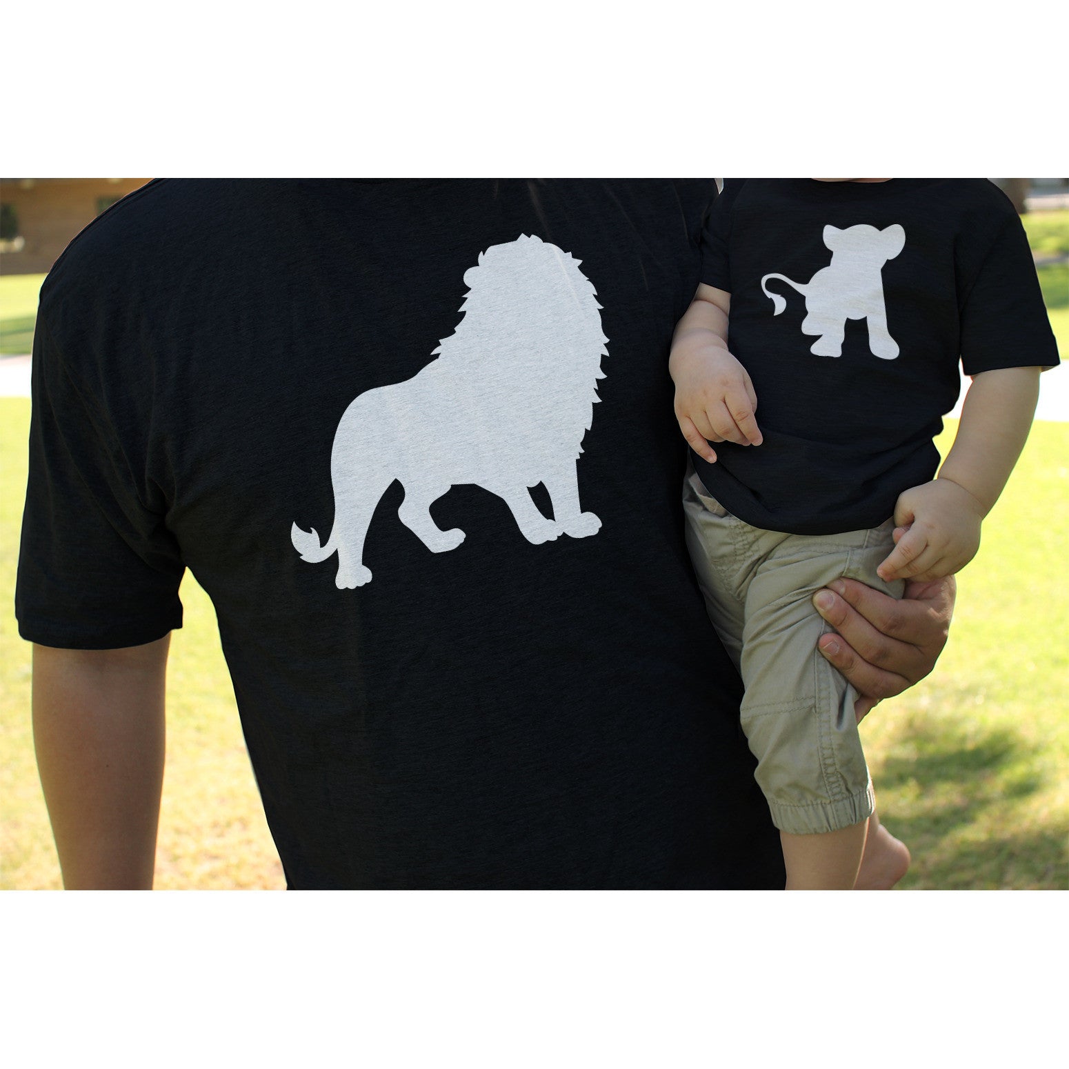 Funny Lion and Cub Matching Dad Shirt and Baby Onesie - 365INLOVE