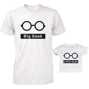 Funny Big Geek Little Geek Matching Dad Shirt and Baby Shirt - 365INLOVE