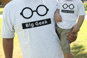 Funny Big Geek Little Geek Matching Dad Shirt and Baby Shirt - 365INLOVE