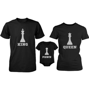 Chess Pieces Family Matching Shirts King Queen Parents and Pawn Infant Bodysuit - 365INLOVE