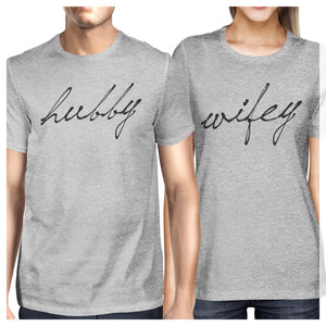 Hubby & Wifey Matching Couple Shirts in Grey (Set) - 365INLOVE