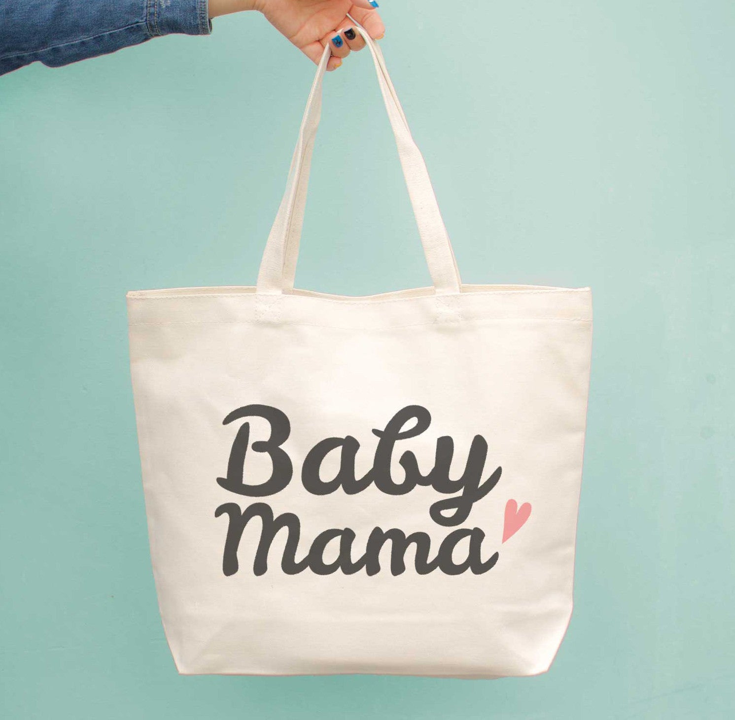 Baby Mama Diaper Canvas Bag Cute Grocery Book Large Bags Gifts For New Moms - 365INLOVE