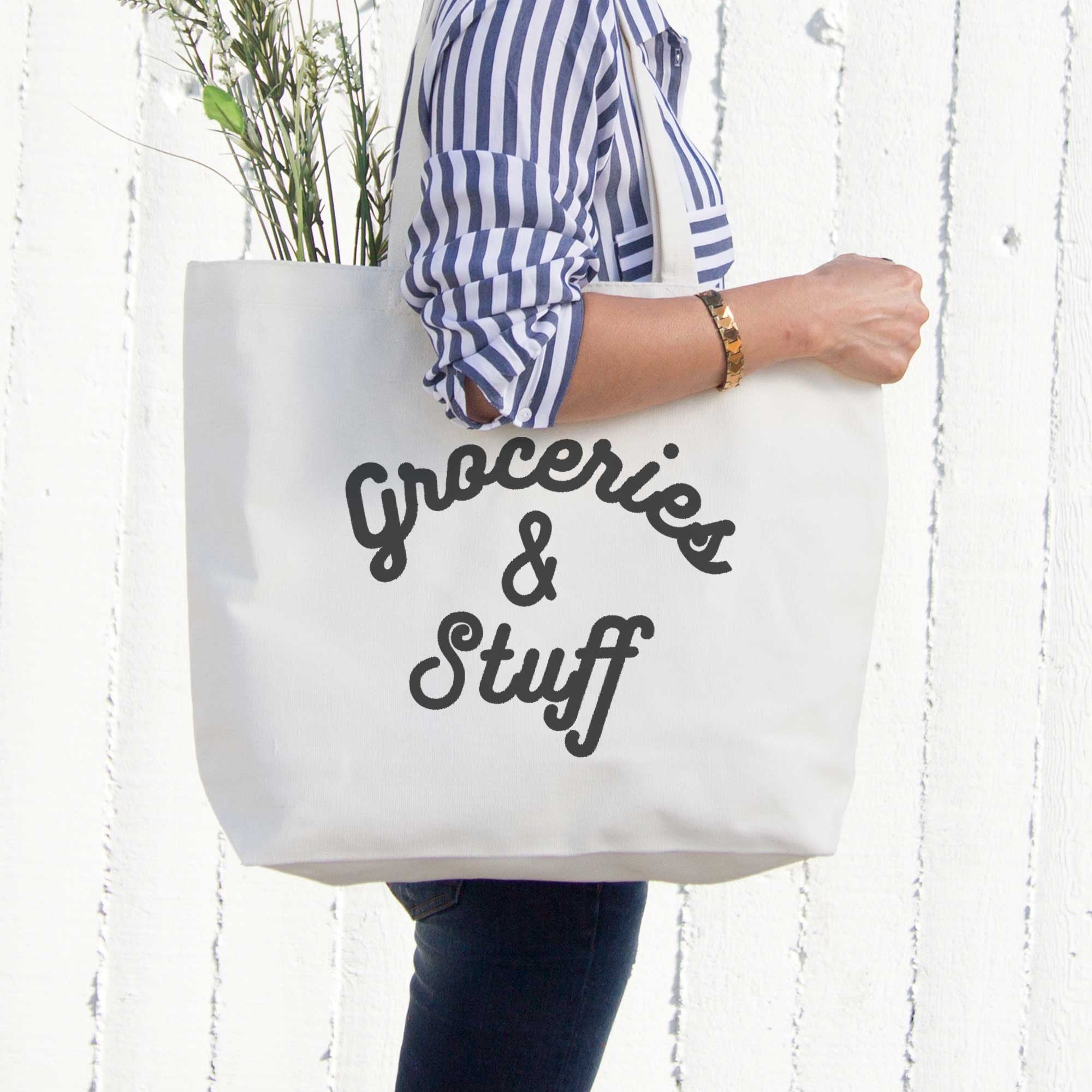 Grocery And Stuff Canvas Bag Christmas Or Mother's Day Gifts - Grocery Bag - 365INLOVE