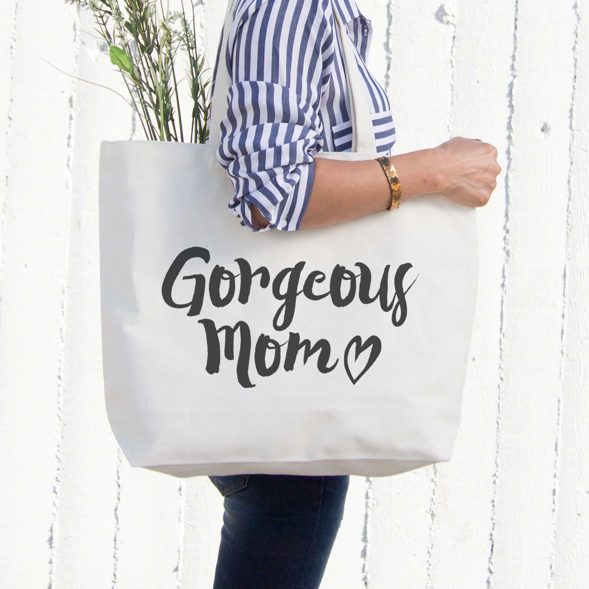 Gorgeous Mom Canvas Bag Mother's Day Gifts Grocery Bag Tote bag For Mom - 365INLOVE