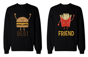 Burger and Fries BFF Sweatshirts Best Friend Matching Pullover Fleece - 365INLOVE