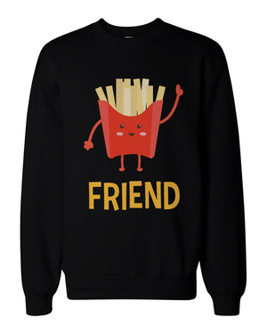 Burger and Fries BFF Sweatshirts Best Friend Matching Pullover Fleece - 365INLOVE