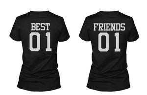 Best 01 Friend 01 Matching Best Friends T Shirts BFF Tees For Two Girls Friends - 365INLOVE