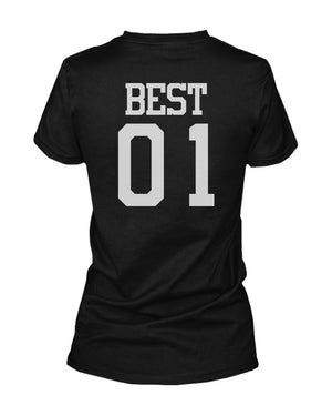 Best 01 Friend 01 Matching Best Friends T Shirts BFF Tees For Two Girls Friends - 365INLOVE