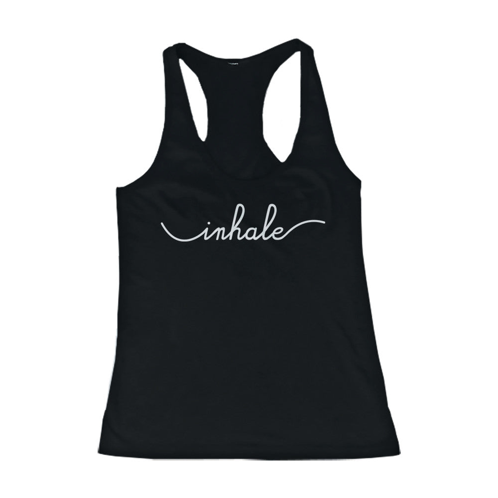Inhale and Exhale Friendship Black Matching Tank Tops Cute BFF Tanks - 365INLOVE