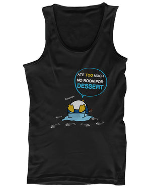 Penguin Ate Too Much No Room For Dessert Funny Men's Tank Top Cute Tanktop - 365INLOVE