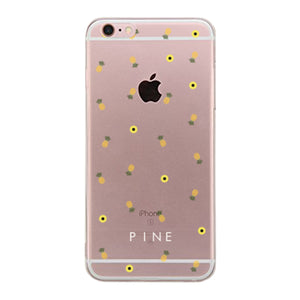 Pineapple Pattern BFF Clear Phone Case - Pine Left