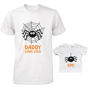 Daddy and Baby Matching T-Shirt Set - Daddy Long Legs Baby Short Legs Spider - 365INLOVE