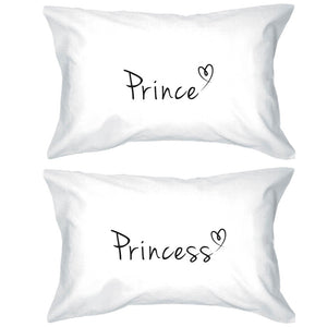 Prince and Princess Pillow Covers 300T Count Matching Couple Pillowcases - 365INLOVE