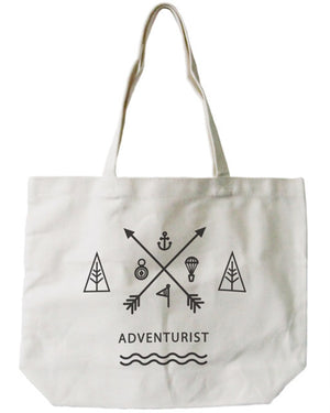 Women's Reusable Canvas Bag- Unique Adventurist Natural Canvas Tote Bag - 365INLOVE