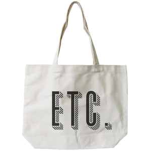 Etc. Graphic Printed Canvas Natural Bag Trendy Canvas Tote Book Bag - 365INLOVE