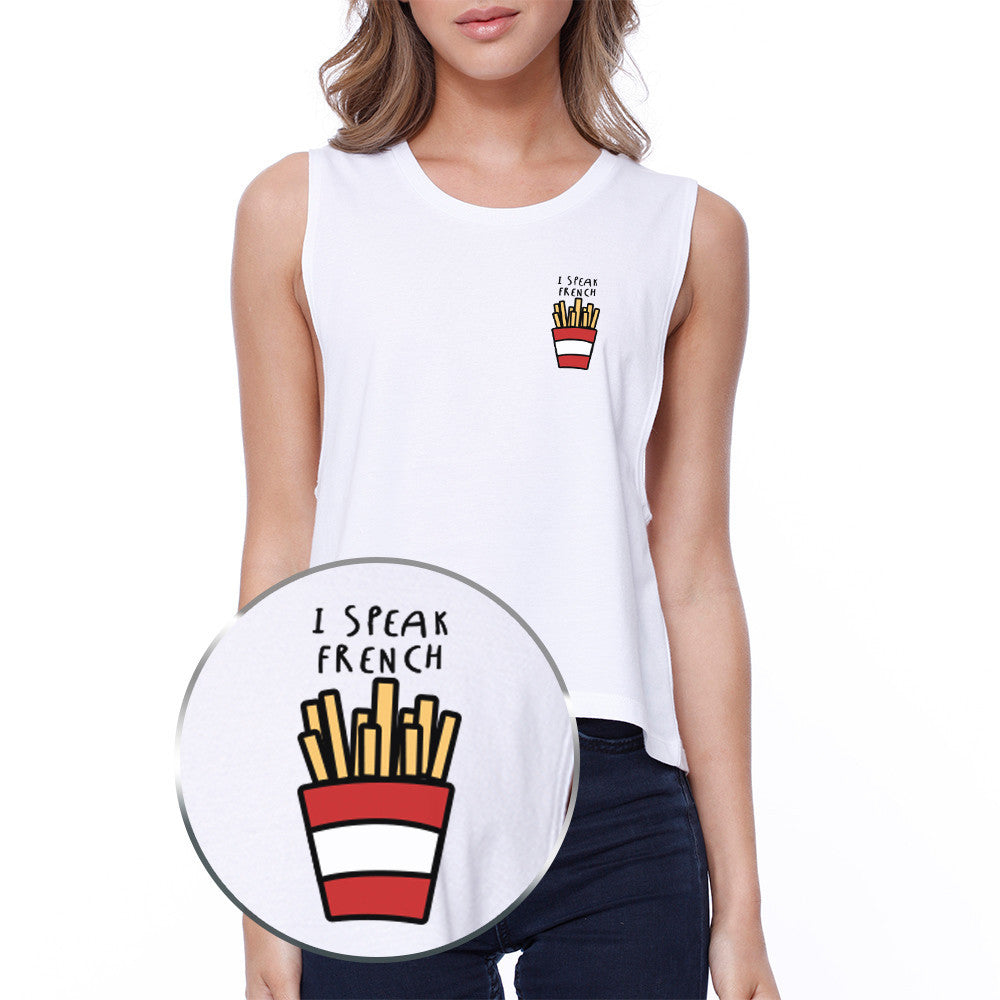Speak French Fries Crop Tee
