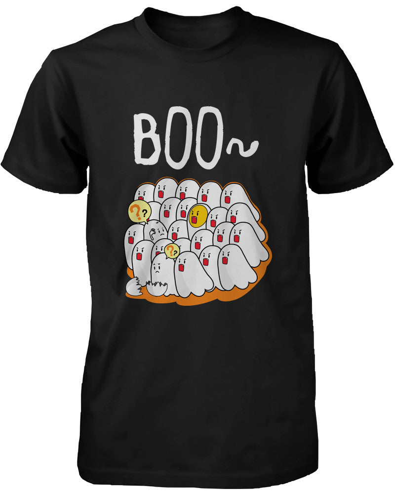 Boo Egg Haunt Halloween Men's T-shirt Funny Graphic Black Shirt for Horror Night - 365INLOVE