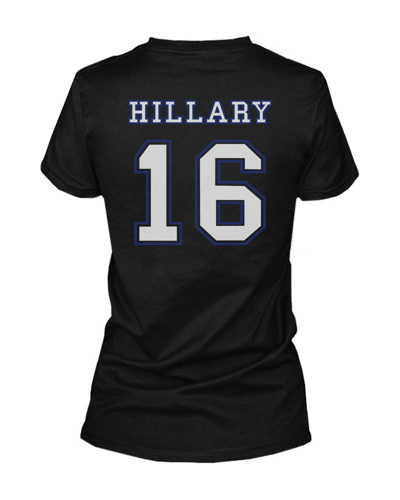 Hillary Clinton for President 2016 Back Print Campaign Women's Tshirts Black Shirts - 365INLOVE