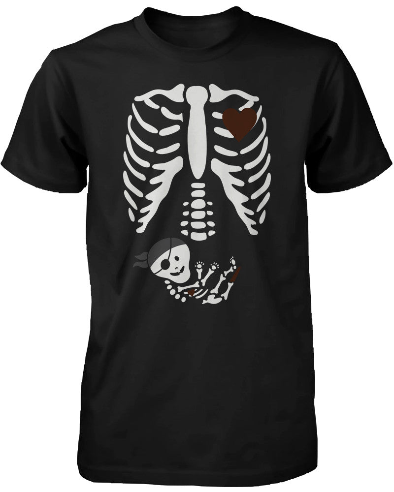 Halloween Pregnant Skeleton Pirate Baby X-Ray T-shirt Maternity Themed - 365INLOVE