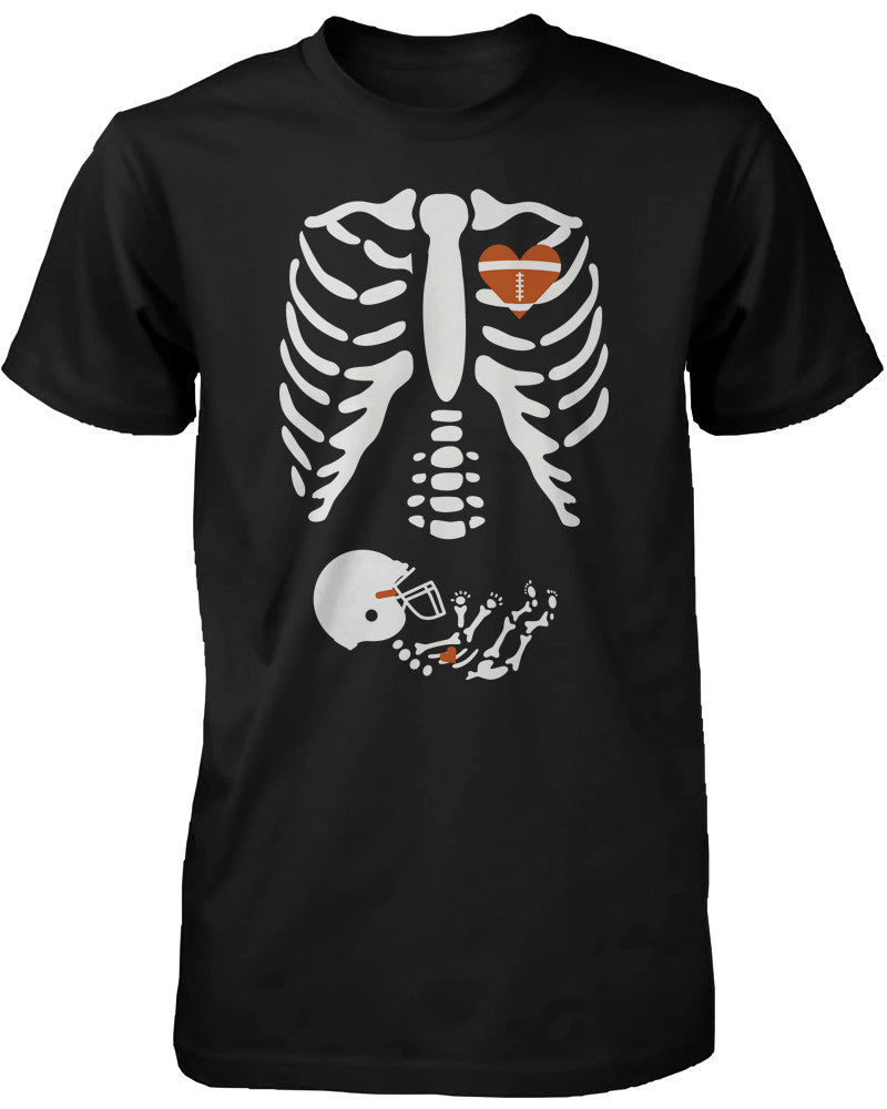 Halloween Pregnant Skeleton Football Player Baby T-shirt Maternity Themed - 365INLOVE