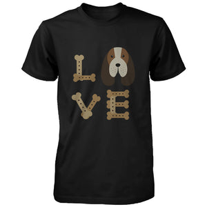 Basset Hound LOVE Men's T-shirt Cute Tee for Dog Owner Puppy Printed Shirt - 365INLOVE