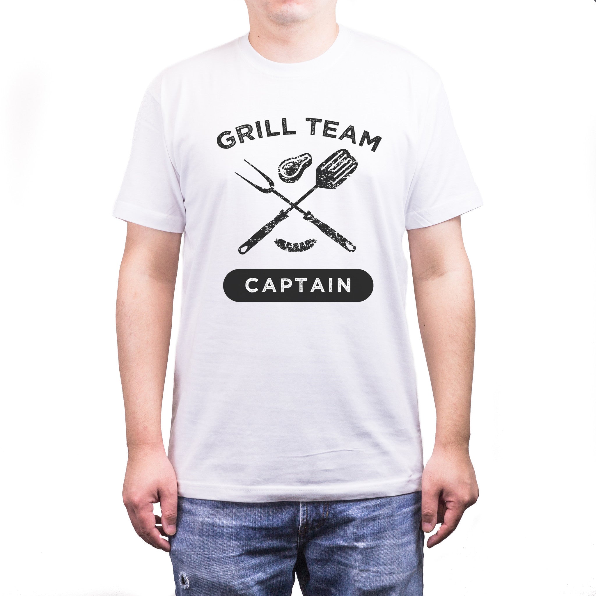 Grill Team Captain Funny White T-Shirt