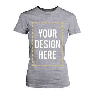 Custom T-shirt Photo Design Print Gray Tee for Women - 365INLOVE