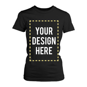 Custom T-shirt Photo Design Print Black Tee for Women - 365INLOVE